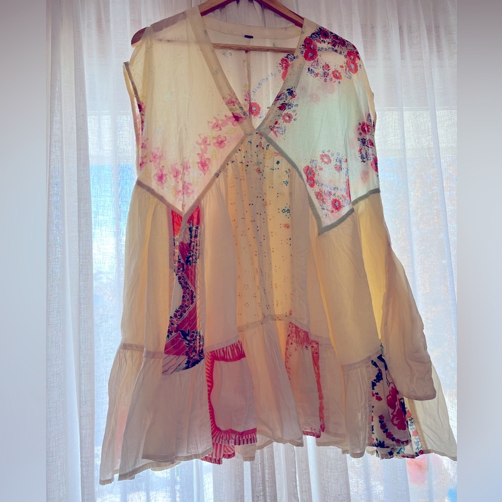 Free People Mended with Scarves Mini Dress